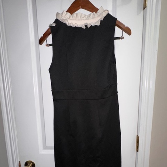London Times Size 8 Black & Cream Ruffle Collar Dress – Timeless Elegance - Picture 2 of 5